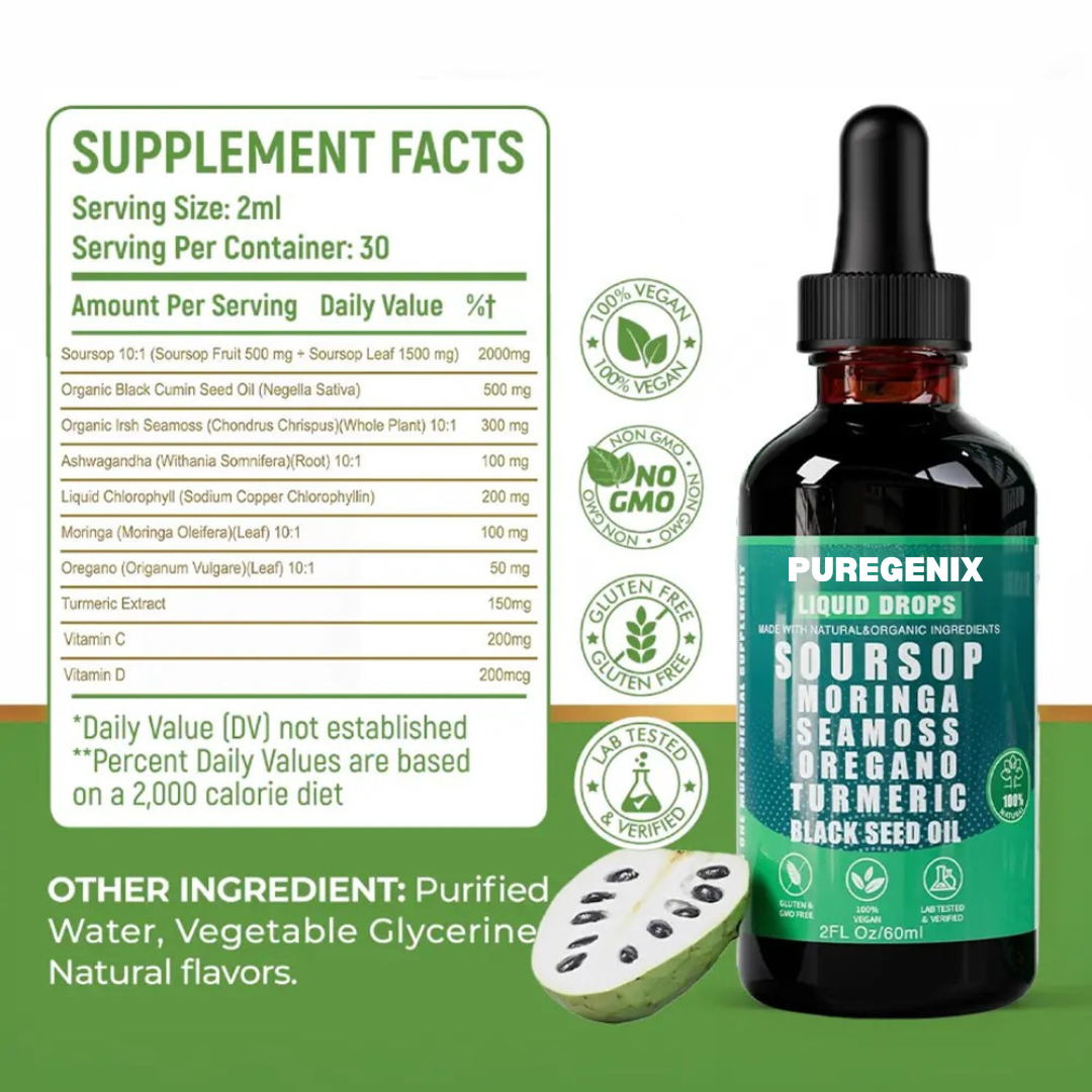 100% Organic 10-in-1 Soursop Extract Drops